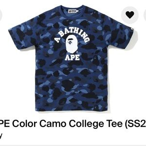 Bape Blue Camo College Tee